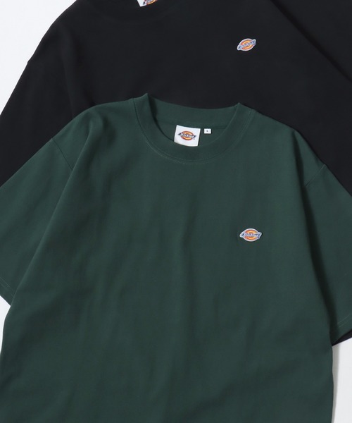 Dickies(ディッキーズ)の「Dickies/ディッキーズ 別注 オーバーサイズ ミニロゴワッペン ワンポイント刺繍 半袖Tシャツ/無地T/リブライン リンガーT/レディース メンズ(Tシャツ/カットソー・メンズ・グリーン系その他/ブラック/ホワイト/ブラック系その他/ダークグリーン/ネイビー/ホワイト系その他/ブルー系その他・M/L/XL)」の5枚目の写真