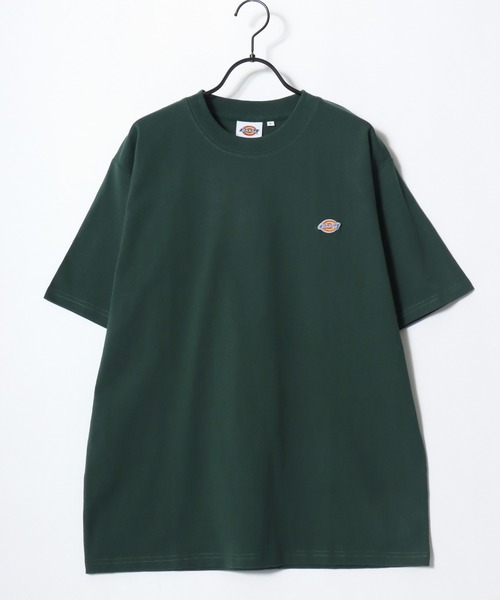 Dickies(ディッキーズ)の「Dickies/ディッキーズ 別注 オーバーサイズ ミニロゴワッペン ワンポイント刺繍 半袖Tシャツ/無地T/リブライン リンガーT/レディース メンズ(Tシャツ/カットソー・メンズ・グリーン系その他/ブラック/ホワイト/ブラック系その他/ダークグリーン/ネイビー/ホワイト系その他/ブルー系その他・M/L/XL)」の12枚目の写真