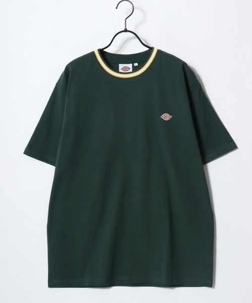 Dickies(ディッキーズ)の「Dickies/ディッキーズ 別注 オーバーサイズ ミニロゴワッペン ワンポイント刺繍 半袖Tシャツ/無地T/リブライン リンガーT/レディース メンズ(Tシャツ/カットソー・メンズ・グリーン系その他/ブラック/ホワイト/ブラック系その他/ダークグリーン/ネイビー/ホワイト系その他/ブルー系その他・M/L/XL)」の13枚目の写真