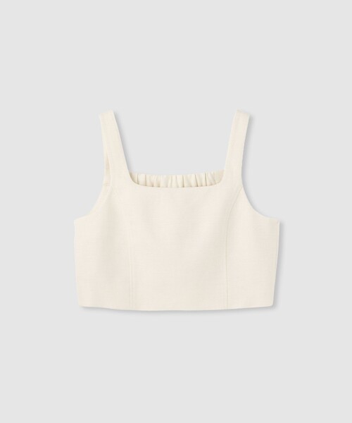 allureville(アルアバイル)の「シャークスキンショートジレ(ベスト・レディース・ベージュ/オフホワイト/ブラック・2)」の2枚目の写真