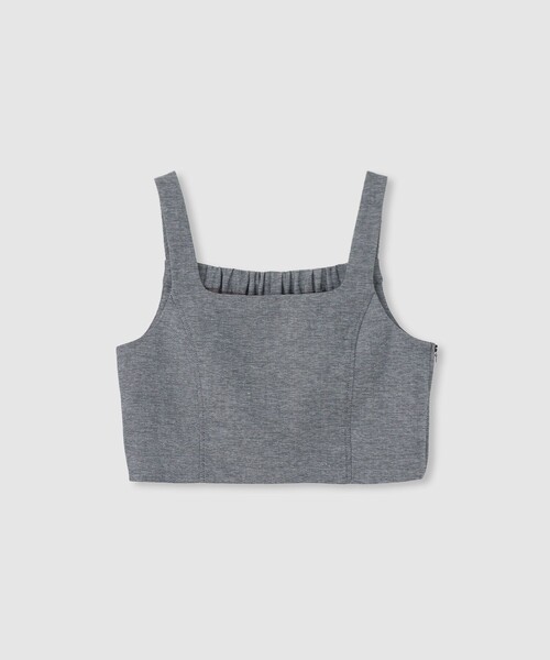 allureville(アルアバイル)の「シャークスキンショートジレ(ベスト・レディース・ベージュ/オフホワイト/ブラック・2)」の3枚目の写真