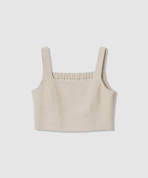 allureville(アルアバイル)の「シャークスキンショートジレ(ベスト・レディース・ベージュ/オフホワイト/ブラック・2)」の15枚目の写真