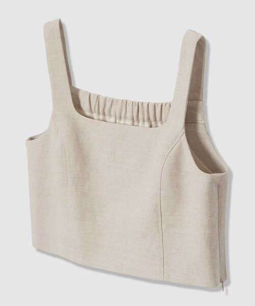 allureville(アルアバイル)の「シャークスキンショートジレ(ベスト・レディース・ベージュ/オフホワイト/ブラック・2)」の17枚目の写真