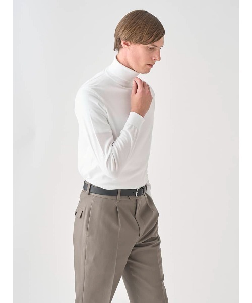 JOHN SMEDLEY(ジョンスメドレー)の「タートルネック長袖コットンニットプルオーバー(ニット/セーター・メンズ・ホワイト系2・S/M/L)」の7枚目の写真