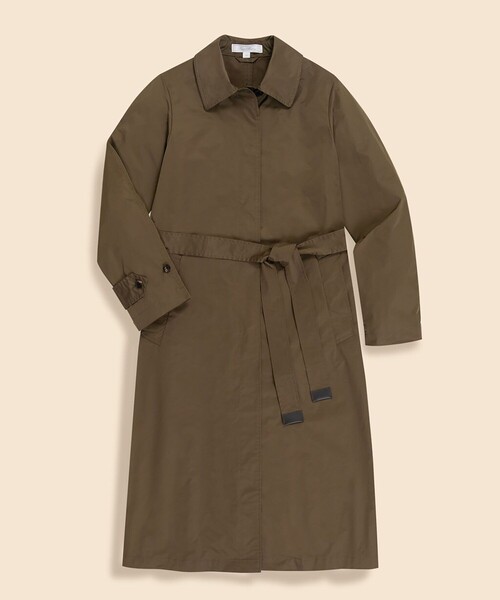 BROOKS BROTHERS(ブルックスブラザーズ)の「ポリエステル ハイカウントツイル パッカブル ベルテッドロングコート(ステンカラーコート・レディース・カーキ・SMALL/MEDIUM/X-SMALL)」の2枚目の写真
