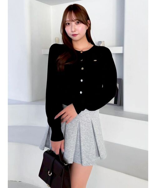 dazzlin（ダズリン）の「ハイウエストカットプリーツミニスカート（スカート・レディース・ネイビー/グレー/オフホワイト・MEDIUM/SMALL）」の9枚目の写真