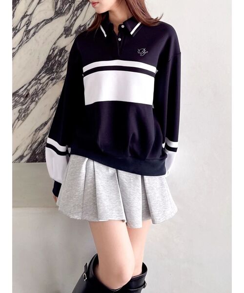 dazzlin（ダズリン）の「ハイウエストカットプリーツミニスカート（スカート・レディース・ネイビー/グレー/オフホワイト・MEDIUM/SMALL）」の6枚目の写真