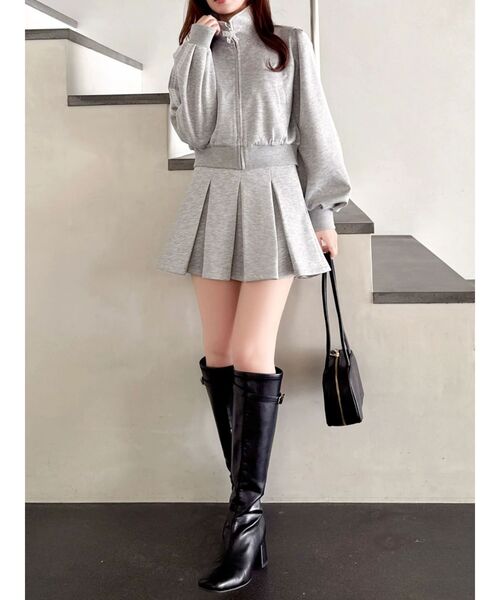 dazzlin（ダズリン）の「ハイウエストカットプリーツミニスカート（スカート・レディース・ネイビー/グレー/オフホワイト・MEDIUM/SMALL）」の15枚目の写真