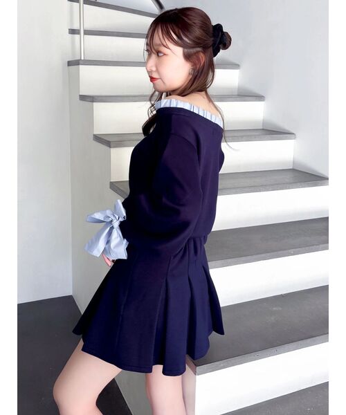 dazzlin（ダズリン）の「ハイウエストカットプリーツミニスカート（スカート・レディース・ネイビー/グレー/オフホワイト・MEDIUM/SMALL）」の19枚目の写真