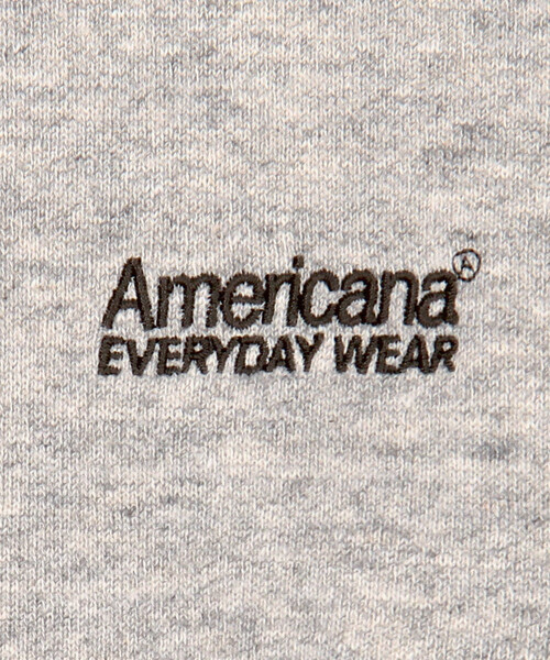 AMERICANA(アメリカーナ)の「Americana/アメリカーナ ワンポイントロゴ刺繍 ショートスリーブ ラグランスウェット / BRF-800A/3(スウェット・レディース・ネイビー/グレー・フリ-)」の8枚目の写真