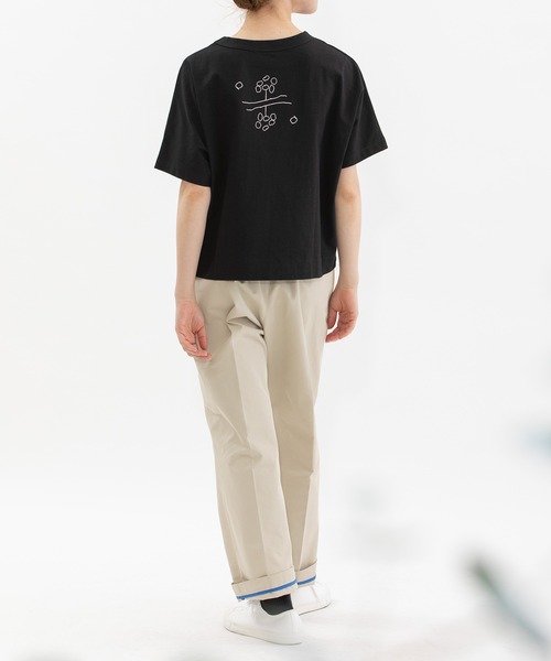 nop de nod(ノップドゥノッド)の「Cloche USコットンらくがきプリントTシャツ(Tシャツ/カットソー・レディース・ピンク/オフホワイト/ブラック・3)」の6枚目の写真