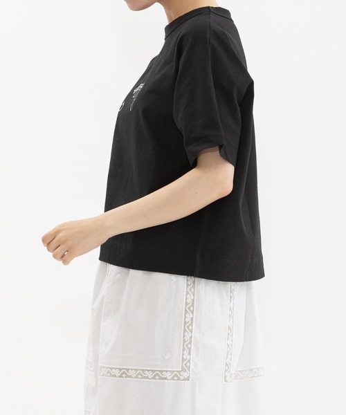 nop de nod(ノップドゥノッド)の「Cloche USコットンらくがきプリントTシャツ(Tシャツ/カットソー・レディース・ピンク/オフホワイト/ブラック・3)」の8枚目の写真