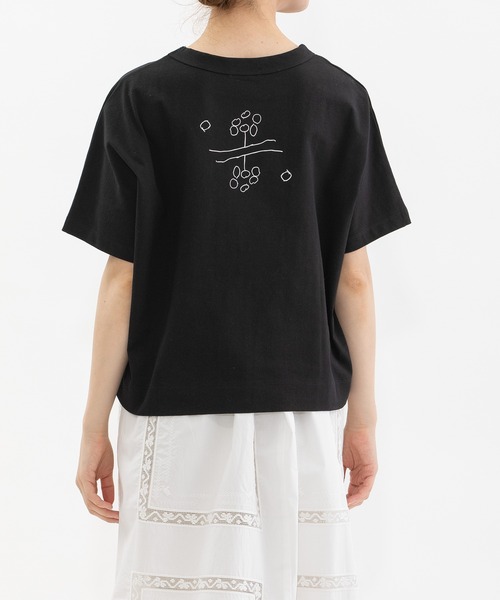 nop de nod(ノップドゥノッド)の「Cloche USコットンらくがきプリントTシャツ(Tシャツ/カットソー・レディース・ピンク/オフホワイト/ブラック・3)」の9枚目の写真
