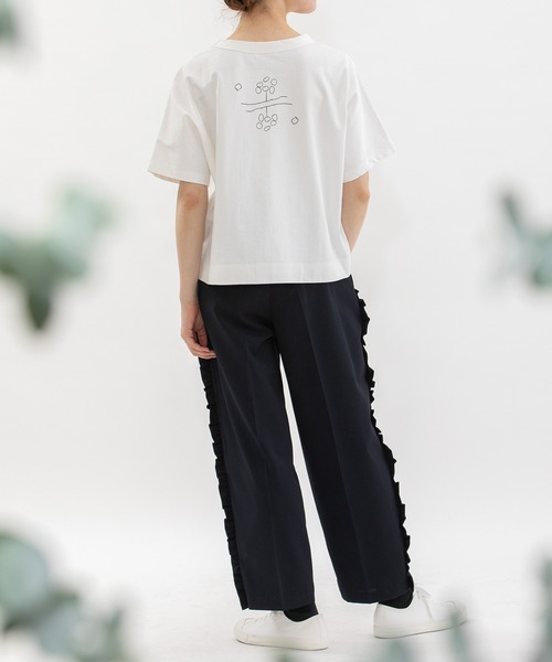 nop de nod(ノップドゥノッド)の「Cloche USコットンらくがきプリントTシャツ(Tシャツ/カットソー・レディース・ピンク/オフホワイト/ブラック・3)」の14枚目の写真