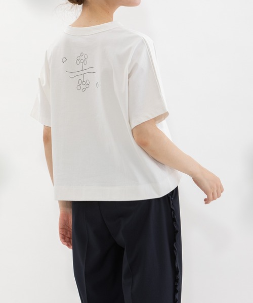 nop de nod(ノップドゥノッド)の「Cloche USコットンらくがきプリントTシャツ(Tシャツ/カットソー・レディース・ピンク/オフホワイト/ブラック・3)」の17枚目の写真