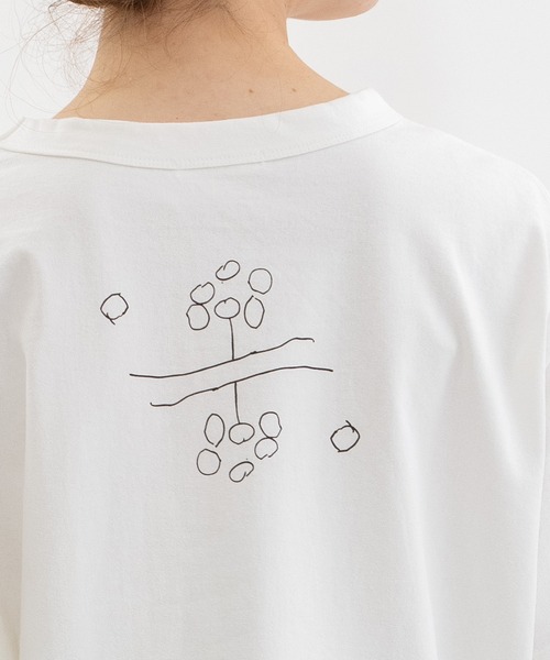 nop de nod(ノップドゥノッド)の「Cloche USコットンらくがきプリントTシャツ(Tシャツ/カットソー・レディース・ピンク/オフホワイト/ブラック・3)」の19枚目の写真