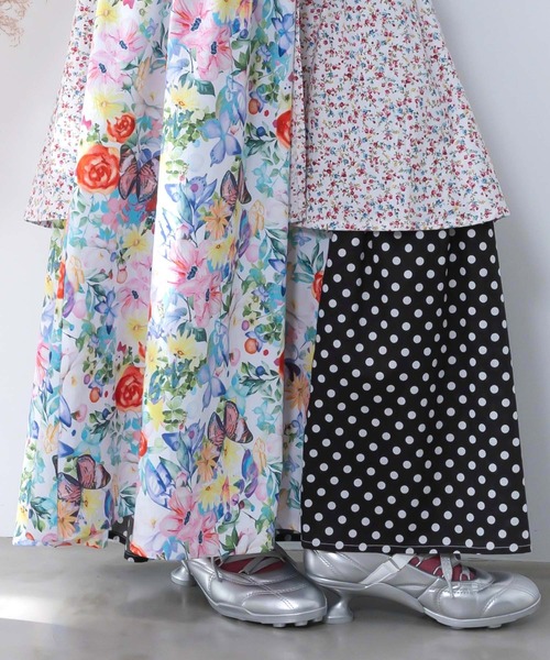 ScoLar(スカラー)の「161632:デニム×パッチワーク風 異素材切替2wayスカート(スカート・レディース・ブルー/ブラック・M)」の10枚目の写真