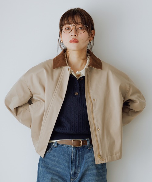 ROPE' PICNIC(ロペピクニック)の「配色フィールドジャケットブルゾン(ブルゾン・レディース・ネイビー/ベージュ系その他・FREE)」の2枚目の写真