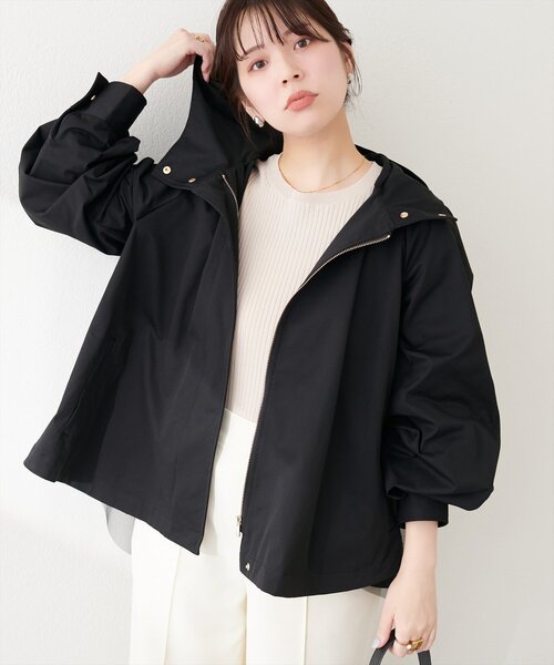 natural couture（ナチュラルクチュール）の「バックチュールペプラムマウンテンパーカージャケット（マウンテンパーカー・レディース・ブラック/アイボリー/ベージュ・FREE）」の14枚目の写真