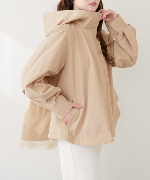 natural couture（ナチュラルクチュール）の「バックチュールペプラムマウンテンパーカージャケット（マウンテンパーカー・レディース・ブラック/アイボリー/ベージュ・FREE）」の17枚目の写真