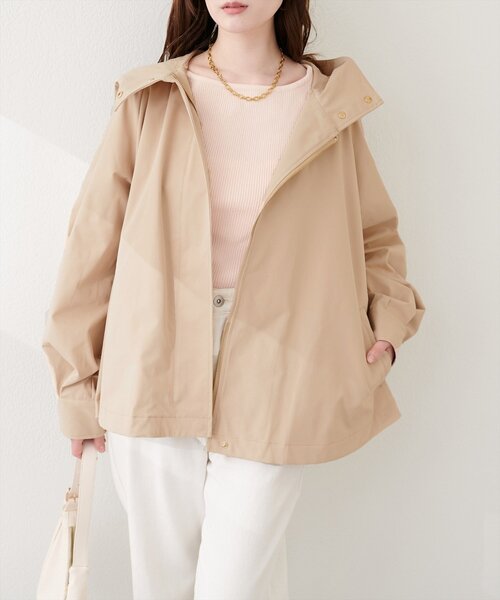 natural couture（ナチュラルクチュール）の「バックチュールペプラムマウンテンパーカージャケット（マウンテンパーカー・レディース・ブラック/アイボリー/ベージュ・FREE）」の19枚目の写真