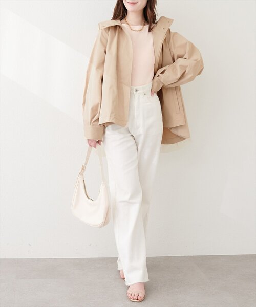 natural couture（ナチュラルクチュール）の「バックチュールペプラムマウンテンパーカージャケット（マウンテンパーカー・レディース・ブラック/アイボリー/ベージュ・FREE）」の21枚目の写真