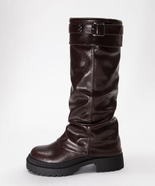 WEGO（ウィゴー）の「WEGO/ベルトカバーロングブーツ（ブーツ・レディース・ブラウン/ブラック・MEDIUM/LARGE）」の20枚目の写真