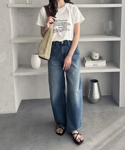 GeeRA（ジーラ）の「綿100％刺繍ロゴＴシャツ（Tシャツ/カットソー・レディース・チャコール/オフホワイト/杢グレー・MEDIUM）」の18枚目の写真