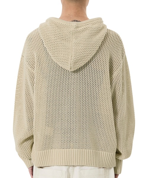 OY（オーワイ）の「『OY/オーワイ』PRAY HARD KNIT HOODIE ZIP UP/プレイハードニットジップアップパーカー（パーカー・メンズ・ブラック/アイボリー・L/M）」の11枚目の写真