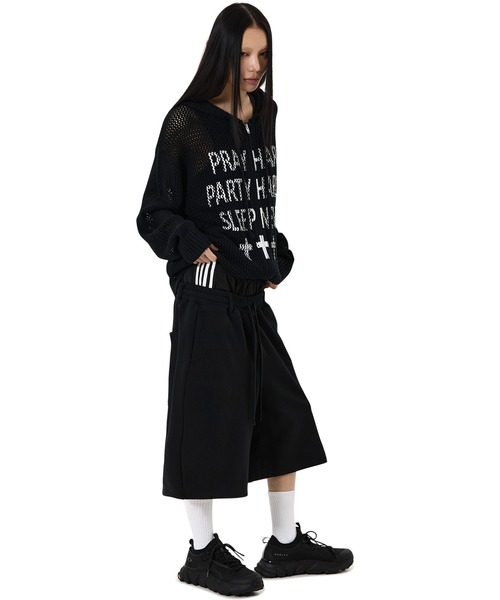 OY（オーワイ）の「『OY/オーワイ』PRAY HARD KNIT HOODIE ZIP UP/プレイハードニットジップアップパーカー（パーカー・メンズ・ブラック/アイボリー・L/M）」の8枚目の写真