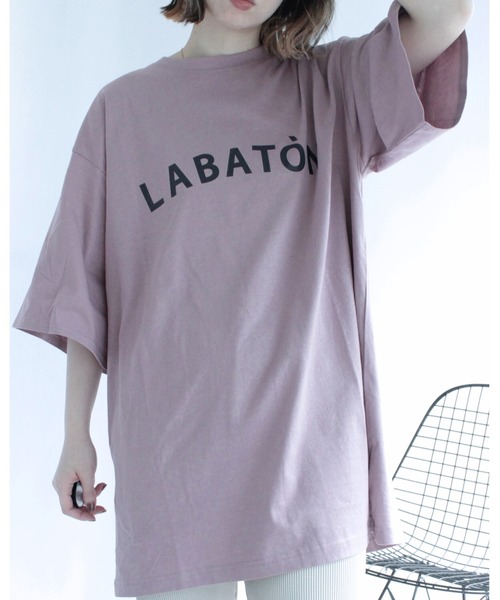 amini(アミニ)の「ロゴビッグワイドTシャツ(Tシャツ/カットソー・レディース・ブラック/ピンク/オフホワイト・MEDIUM)」の8枚目の写真