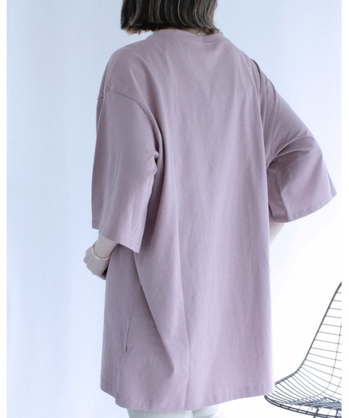 amini(アミニ)の「ロゴビッグワイドTシャツ(Tシャツ/カットソー・レディース・ブラック/ピンク/オフホワイト・MEDIUM)」の10枚目の写真