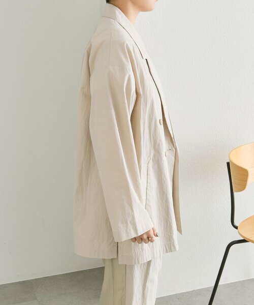 ear PAPILLONNER(イアパピヨネ)の「ダブルブレストジャケット【SUM1 STYLE】(その他アウター・レディース・ライトベージュ/ブラック・FREE)」の6枚目の写真