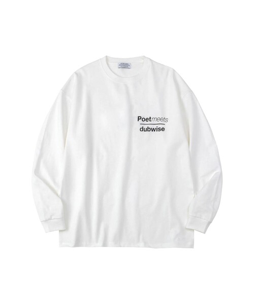 bonjour records(ボンジュールレコーズ)の「POET MEETS DUBWISE/ポエトミーツダブワイズ PMD STAMP LOGO OVERSIZED L/S T-Shirt(Tシャツ/カットソー・レディース・ホワイト/ブラック・M/L/XL)」の2枚目の写真