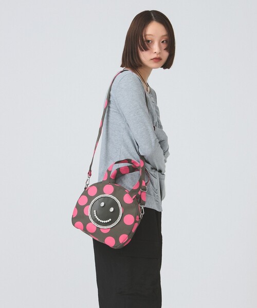 Ray BEAMS（レイビームス）の「ECODECO / ドット 2way バッグ（ハンドバッグ・レディース・ブラック/グリーン・ONE SIZE）」の3枚目の写真