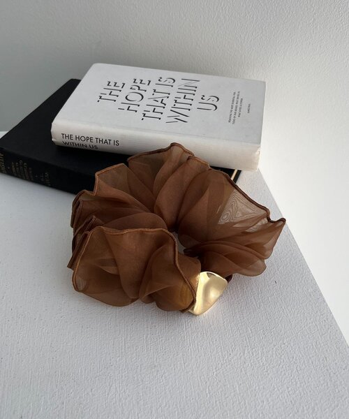 CAPRICIEUX LE'MAGE（カプリシューレマージュ）の「〈GOLDY/ゴールディ〉メタルパーツシュシュ（ネックレス・レディース・ブラック/ブラウン・FREE）」の2枚目の写真