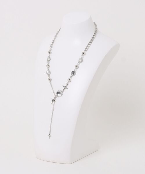 urge select】Y2K シルバー×クリア ボールチェーン ネックレス