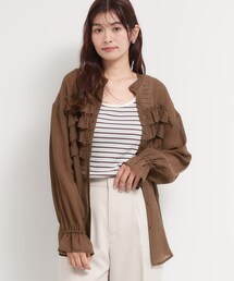 ティアードフリル楊柳シャツ