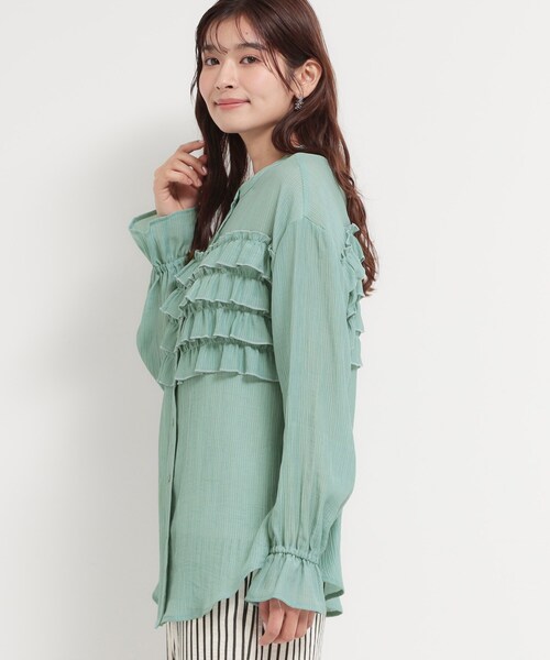 THE SHOP TK (ザ ショップ ティーケー )の「ティアードフリル楊柳シャツ(シャツ/ブラウス・レディース・アイボリー/グリーン/ダークブラウン・12/13)」の20枚目の写真