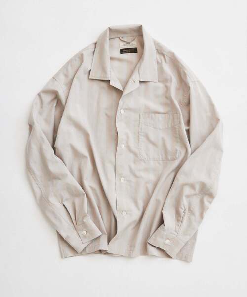 JOURNAL STANDARD relume（ジャーナルスタンダード　レリューム）の「JAMES FABRIC / ジェームスファブリック レーヨンブレンド ストライプ シャツ（シャツ/ブラウス・メンズ・ライトグリーン/ストーン/サックスブルー/ライトグレー/ブルー・MEDIUM/LARGE）」の2枚目の写真