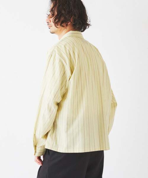 JOURNAL STANDARD relume（ジャーナルスタンダード　レリューム）の「JAMES FABRIC / ジェームスファブリック レーヨンブレンド ストライプ シャツ（シャツ/ブラウス・メンズ・ライトグリーン/ストーン/サックスブルー/ライトグレー/ブルー・MEDIUM/LARGE）」の6枚目の写真