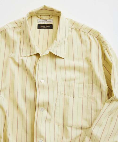 JOURNAL STANDARD relume（ジャーナルスタンダード　レリューム）の「JAMES FABRIC / ジェームスファブリック レーヨンブレンド ストライプ シャツ（シャツ/ブラウス・メンズ・ライトグリーン/ストーン/サックスブルー/ライトグレー/ブルー・MEDIUM/LARGE）」の8枚目の写真