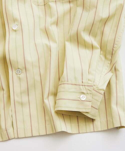 JOURNAL STANDARD relume（ジャーナルスタンダード　レリューム）の「JAMES FABRIC / ジェームスファブリック レーヨンブレンド ストライプ シャツ（シャツ/ブラウス・メンズ・ライトグリーン/ストーン/サックスブルー/ライトグレー/ブルー・MEDIUM/LARGE）」の9枚目の写真