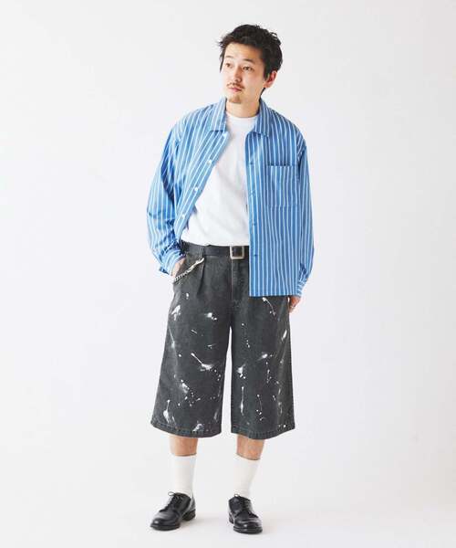 JOURNAL STANDARD relume（ジャーナルスタンダード　レリューム）の「JAMES FABRIC / ジェームスファブリック レーヨンブレンド ストライプ シャツ（シャツ/ブラウス・メンズ・ライトグリーン/ストーン/サックスブルー/ライトグレー/ブルー・MEDIUM/LARGE）」の10枚目の写真