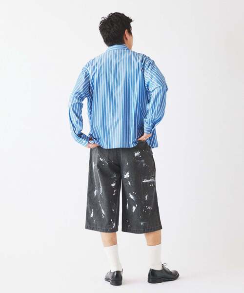 JOURNAL STANDARD relume（ジャーナルスタンダード　レリューム）の「JAMES FABRIC / ジェームスファブリック レーヨンブレンド ストライプ シャツ（シャツ/ブラウス・メンズ・ライトグリーン/ストーン/サックスブルー/ライトグレー/ブルー・MEDIUM/LARGE）」の12枚目の写真