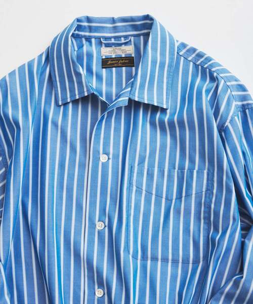 JOURNAL STANDARD relume（ジャーナルスタンダード　レリューム）の「JAMES FABRIC / ジェームスファブリック レーヨンブレンド ストライプ シャツ（シャツ/ブラウス・メンズ・ライトグリーン/ストーン/サックスブルー/ライトグレー/ブルー・MEDIUM/LARGE）」の18枚目の写真