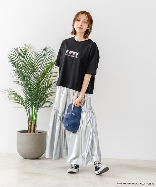 CONVERSE(コンバース)の「【CONVERSE/コンバース】【着るだけでコーディネートの主役に!】CONVERSE×OSAMUGOODS 天竺 フロントキャラクター刺繍Tシャツ カジュアル レトロポップ ギフト(Tシャツ/カットソー・レディース・ブラック/ホワイト・LARGE/MEDIUM)」の21枚目の写真