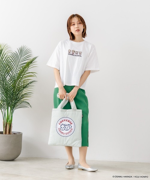 CONVERSE(コンバース)の「【CONVERSE/コンバース】【着るだけでコーディネートの主役に!】CONVERSE×OSAMUGOODS 天竺 フロントキャラクター刺繍Tシャツ カジュアル レトロポップ ギフト(Tシャツ/カットソー・レディース・ブラック/ホワイト・LARGE/MEDIUM)」の3枚目の写真