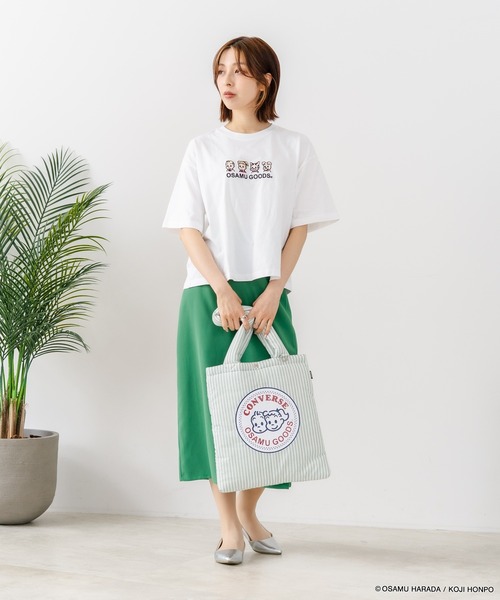 CONVERSE(コンバース)の「【CONVERSE/コンバース】【着るだけでコーディネートの主役に!】CONVERSE×OSAMUGOODS 天竺 フロントキャラクター刺繍Tシャツ カジュアル レトロポップ ギフト(Tシャツ/カットソー・レディース・ブラック/ホワイト・LARGE/MEDIUM)」の5枚目の写真