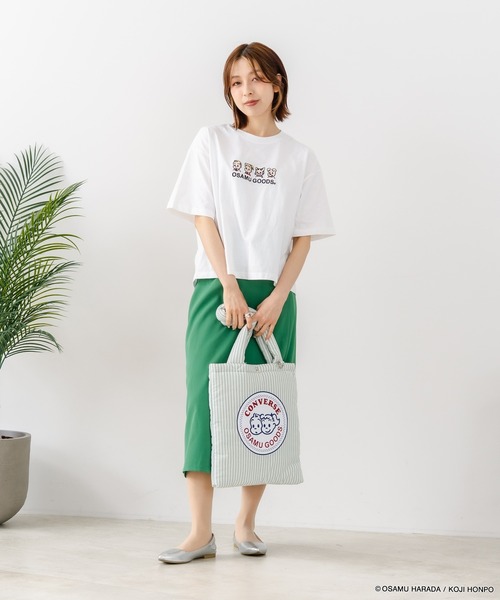 CONVERSE(コンバース)の「【CONVERSE/コンバース】【着るだけでコーディネートの主役に!】CONVERSE×OSAMUGOODS 天竺 フロントキャラクター刺繍Tシャツ カジュアル レトロポップ ギフト(Tシャツ/カットソー・レディース・ブラック/ホワイト・LARGE/MEDIUM)」の6枚目の写真